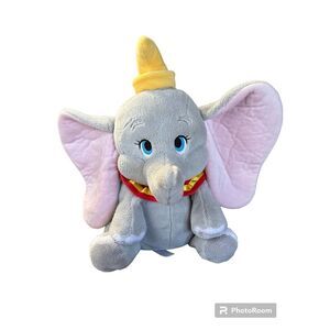 Disney Store DUMBO Elephant Plush 15" Stuffed Animal Yellow‎ Hat